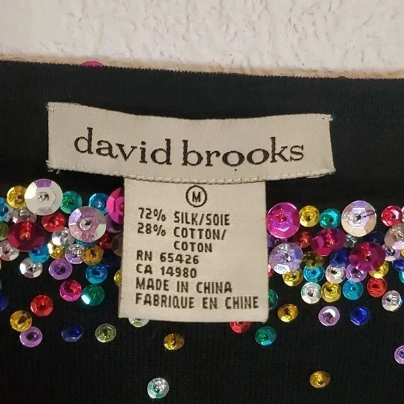 David Brooks women's silk blend sequin sweater size M - Picture 4 of 8